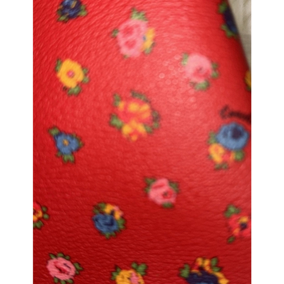 Women's Coach Floral Print Wristlet Small Red EUC - Picture 9 of 10